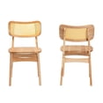 thumbnail image 2 of Pemberly Row 17.7" Wood and Rattan Dining Chair in Oak Brown (Set of 2), 2 of 9