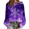 thumbnail image 6 of Women Christmas Sweater Funny Xmas Pattern Holiday Knit Sweaters Oversized Cute Crewneck Pullover Tops, 6 of 7