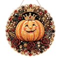 thumbnail image 2 of Halloween Pearl Diamond Art Hanging Decoration Kit with Crowned Pumpkin Design, Complete Diy Craft Set for Home and Party Wall Decor, Orange and Black Hanging Ornament, 2 of 5