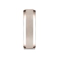 thumbnail image 3 of Benchmark� 14 Karat Rose Gold 7mm Comfort-fit High Polish Round Edge Cross Hatch Center Design Wedding Band Ring, 3 of 7