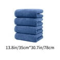 thumbnail image 3 of Blue S 4-Piece Quick-Dry Bath Towel Set With Blue Border Hotel-Style Softness #5Z3Ao, 3 of 6