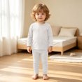 thumbnail image 5 of YWIYIUD Toddler Baby Boys Pajamas Sets Solid Color Long Sleeve Sleepwear Tops and Pants Outfits 2 Piece Soft Thermal Underwear Suit Warm Clothes Set for Fall Winter Baby Boy Outfits 3-4 Years, 5 of 8