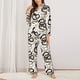 thumbnail image 2 of Balery Snake Conjunto de Pijama con Estampado para Mujer, Conjunto de Dos Piezas con Manga Larga, Ropa de Dormir Suave con Bolsillos, Pijamas Cómodos-Large, 2 of 7