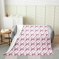 thumbnail image 2 of Pink Bow Floral Blanket Twin 60"x80" Cute Bowknot Plush Throw Blanket, for Kids Boys Girls Decor Elegant Bow Flannel Fleece Blanket Microfiber Bow Bedroom, 2 of 6