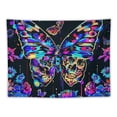 thumbnail image 5 of PRATYUS  Butterfly Tapestry for Bedroom Aesthetic Skull Skeleton Mushroom Wall Tapestry Moth Flower Moon and Stars  Wall Hanging for Bedroom Living Room Home Dorm Multi Size Painting, 5 of 6