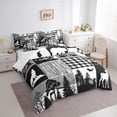 thumbnail image 3 of Homewish Country Farmhouse Lodge 7-Piece Bedding Comforter Set,Jungle Wildlife Wolf Deer King Bedding Sets,Gray White Bed Sheets For Kids,Microfiber Bedroom Decor, 3 of 8