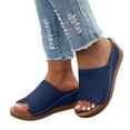 thumbnail image 4 of IUJSOY Platform Wedge Sandals for Women 2025 Bohemian Slip on Shoes Comfort Footbed Slides, 4 of 7