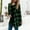 Green, variant on Women's Open Front Long Cardigan Draped Snap Buffalo Plaid Shirt Knit Sweater, Plaid Shirt Women, Black And White Flannel, Plaid Long Sleeve Shirts for Women