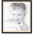 thumbnail image 1 of 27x30 inch  black picture frame with 2 inch single french creme mat, singlemat-frbw26079-27x30-783, 1 of 2