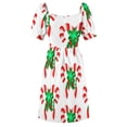 thumbnail image 5 of Candy Canes and Green Bow Sleeveless Dress womans clothing cute dress, 5 of 6