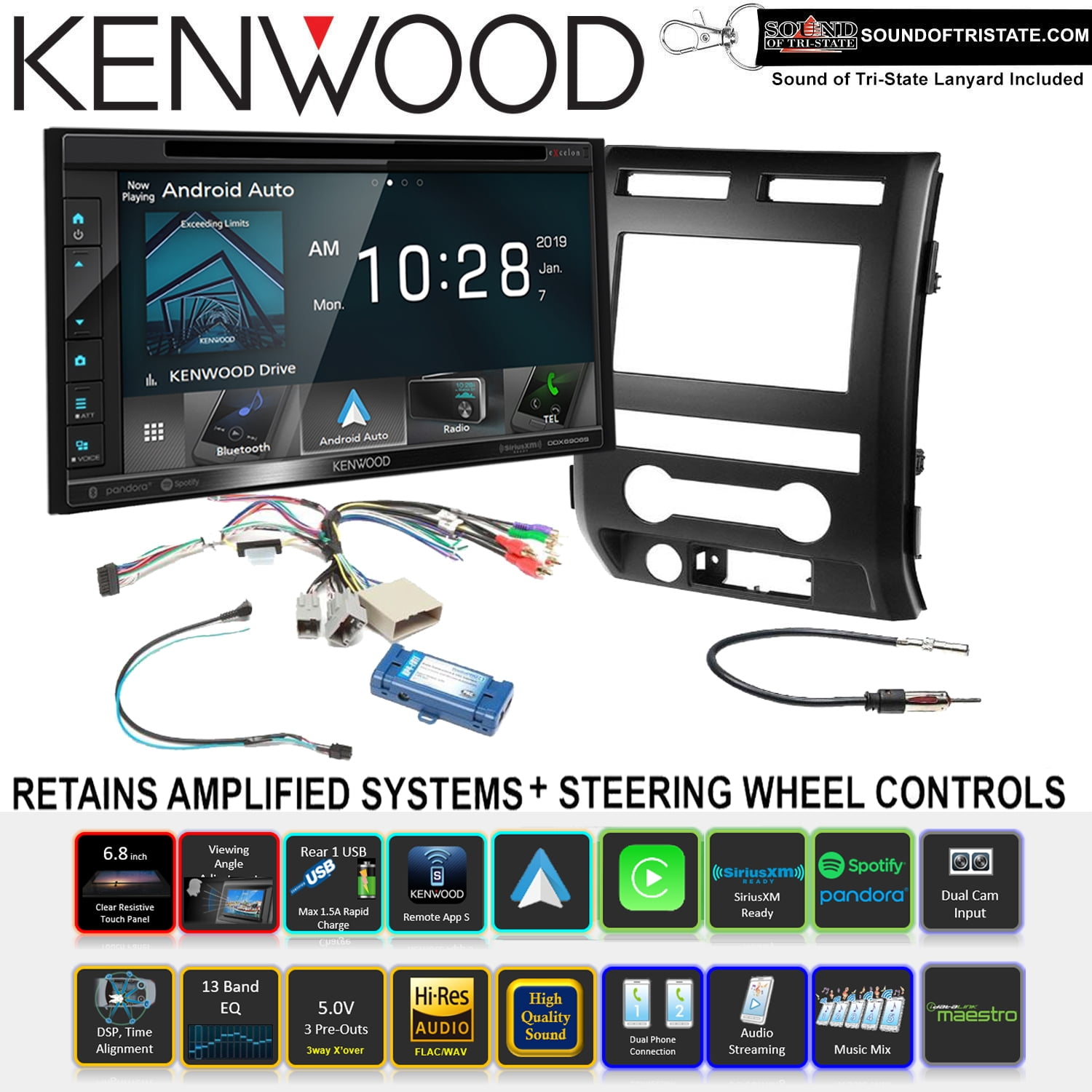 Kenwood Excelon DDX6906S DVD Receiver+ install kit 20092010 Ford F150