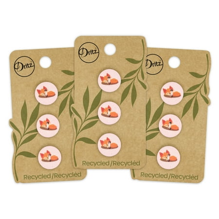 UPC: 0072879307597 | Dritz Recycled Cotton Fox Button 15mm Light Pink 3 Pack (9 Count)