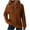 Brown, variant on VBVC No Boundaries Women's Slimming Quarter Zip Pullover Shirts,Womens Casual Long Sleeve Tops,Waffle Knit Sweatshirts For Women,Brown,Size S