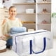 thumbnail image 1 of Bolsa de Mudanza de Gran Capacidad, de Plástico Repelente Al Agua | Cómoda Bolsa de Mano con Doble Cremallera | 87 L / 23 Galones Estadounidenses | Azul | Alternativa a Las Bolsas de Almacenamiento p, 1 of 6