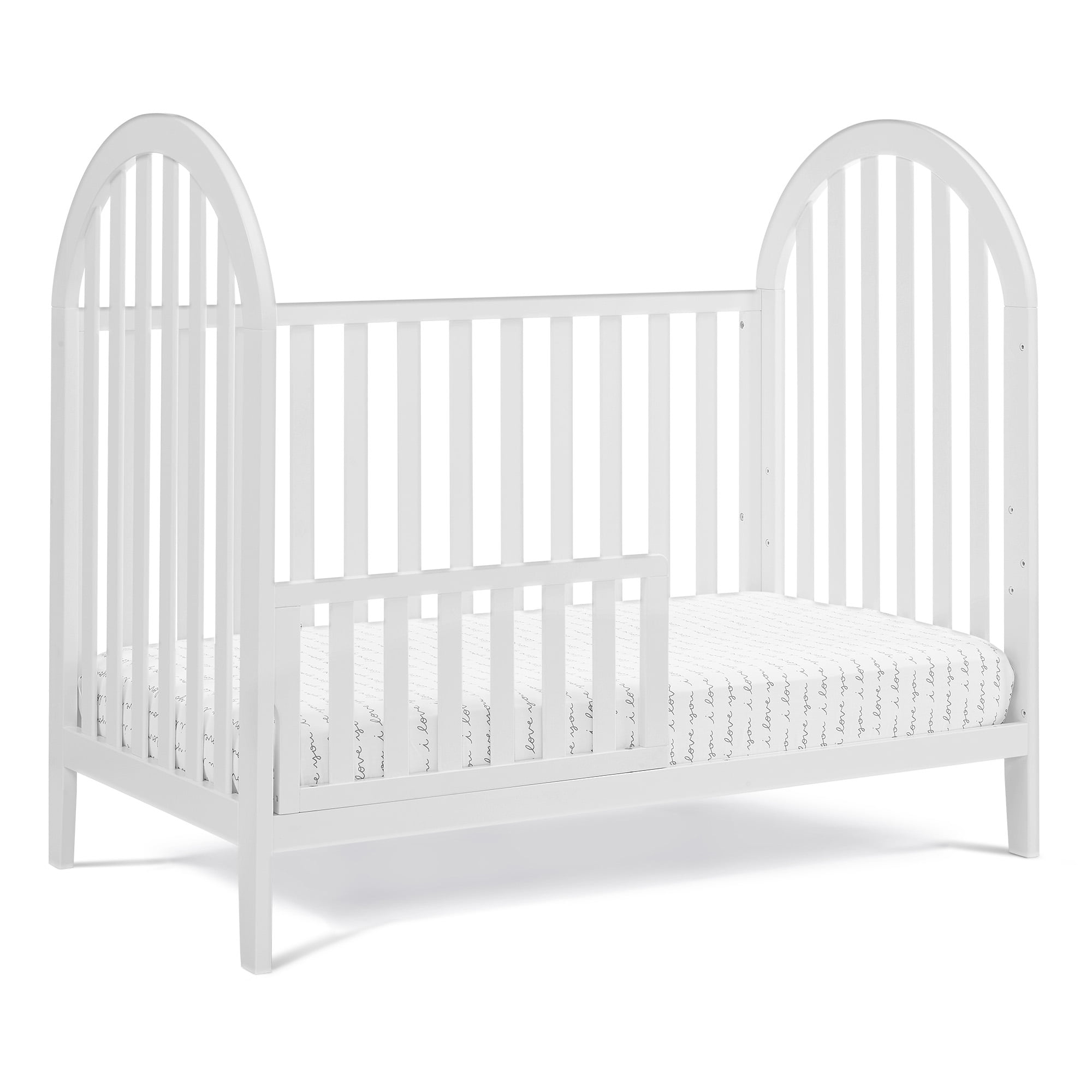Delta Children Milano 4-in-1 Convertible Crib - Greenguard Gold Certified, Bianca White