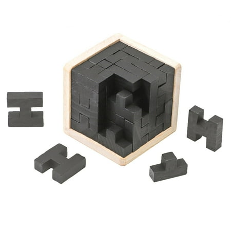 kjfeif Brain Teaser Puzzle Cube Wooden Puzzles T Shaped L Puzzle Educational Toy for Kids and Adults, Ideal for Boys & Girls 3-12 Years Old Birthday Gift