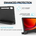 thumbnail image 3 of for Samsung Galaxy Tab S8 /Tab S7 11 inch(Model SM-X700/X706/T870/T875/T876) Tablet case, Shockproof, Silicone Rubber EVA Portable Handle Stand Protective Kids Cover Case, Black, 3 of 5