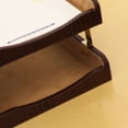 thumbnail image 5 of Brown Crocodile Embossed Leather Double Letter Trays, 5 of 5