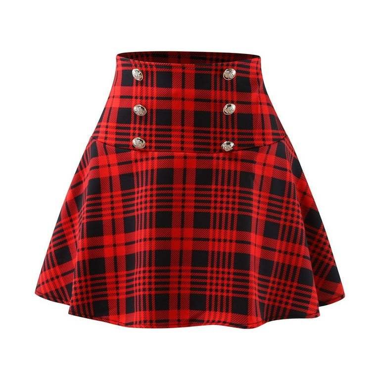 【HI FI FNK】(W) Room Check Skirt Lisingtool High Waist Fit Plaid A-line Mini Skirt for Women