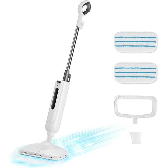 Steam Mop for Floor Cleaning,Lightweight Floor Steamer Cleaner for Hardwood/Tile/Laminate Floors Carpet, 2 Washable Pad,White and Grey
