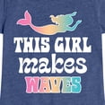 thumbnail image 3 of Instant Message - This Girl Makes Waves Mermaid - Toddler & Youth Girls Short Sleeve Graphic T-Shirt, 3 of 6