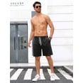 thumbnail image 5 of IDOPIP Men's Vintage Cotton Shorts Waist Drawstring Shorts with Pockets Casual Shorts, 5 of 9