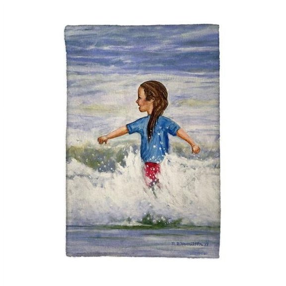 Betsydrake KT1156 16 x 25 in. Girl in Surf Kitchen Towel