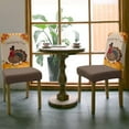 thumbnail image 3 of Dining Chair Slipcover, Thanksgiving Day Fall Cartoon Turkey Pumpkin Maple Leaf Orange Stretch Kitchen Chair Covers Removable Parsons Chair Protector Covers for Dining Room Banquet Party, Set of 6, 3 of 7