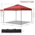 thumbnail image 5 of Outdoor Basic 10'x10' Pop up Canopy Tent with Adjustable Height, Outdoor Canopy with 4 Sandbags,for Events, Parties, Gatherings, Camping,Red., 5 of 8