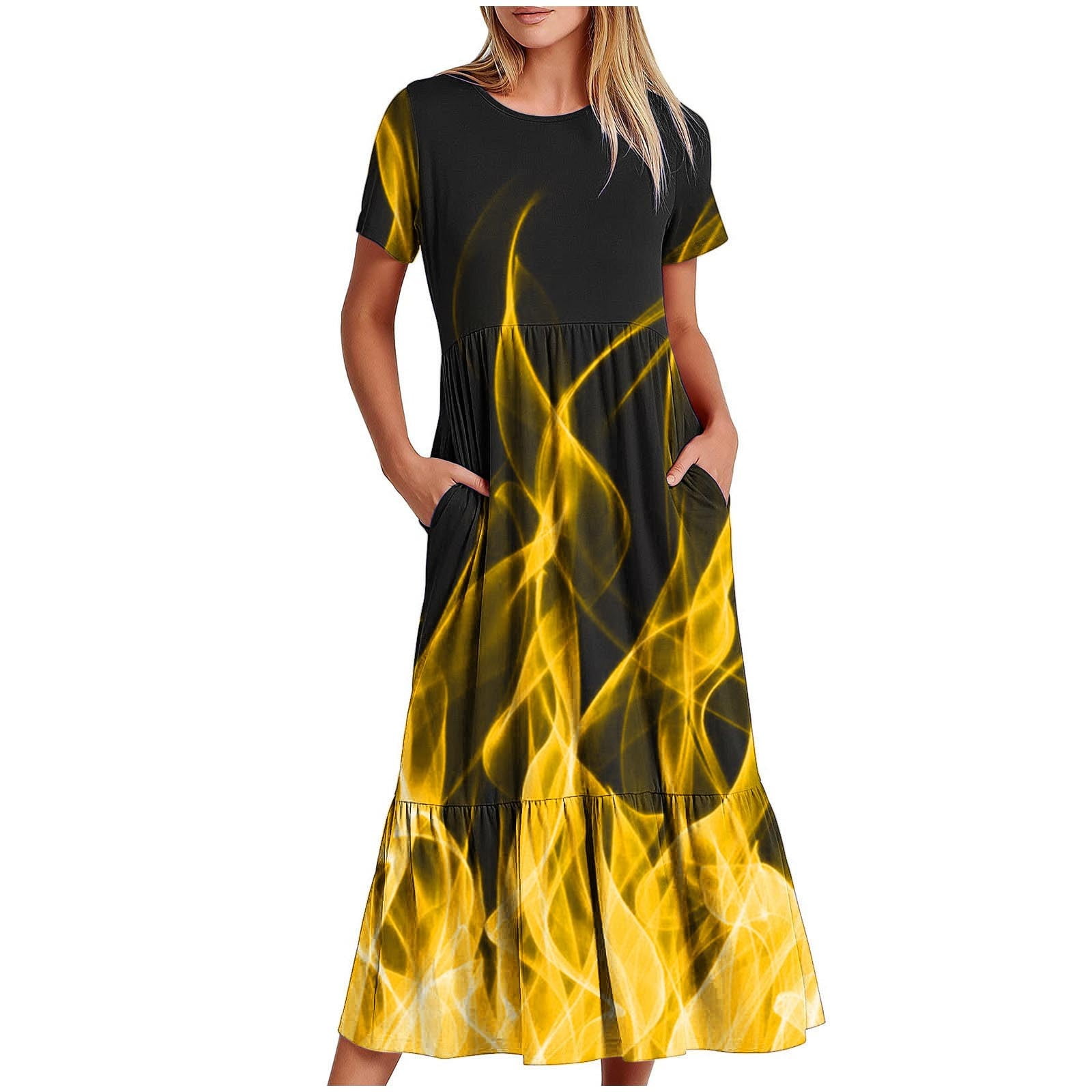 COM1950s Dress for Women,Shorts for Women,Women's Round Neck Short