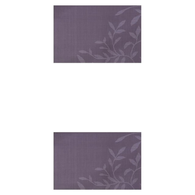 kurtrusly PVC Leaf Pattern Placemats Plate Mats Pad Place Mat Drink Cup Coasters Rectangle Insulation Kitchen Decor 45X30cm Taro Milk leaf 2Set
