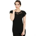 thumbnail image 2 of GOTHIC ELEGANCE - Lace Layered Cap Sleeve Top Black, 2 of 2