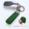 thumbnail image 2 of HAHDAXIA Genuine Leather Car Keychain with 2 Key Rings,Car Fob Key Keychain Holder with Anti-Lost D-Ring for Men Women, 2 of 6