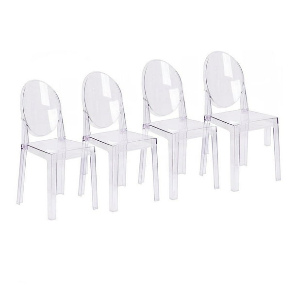 Clear Crystal Mid Century Modern, Clear Dining Room Chairs Set Of 4