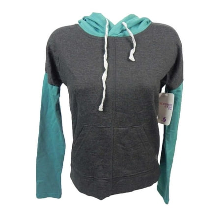 Soffe Womens 2 Tone Long Sleeve Pull Over Hoodie Top