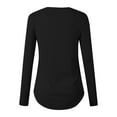 thumbnail image 4 of MesaSe Women‘s Solid Color Long Sleeve Printed Top Pink M, 4 of 4