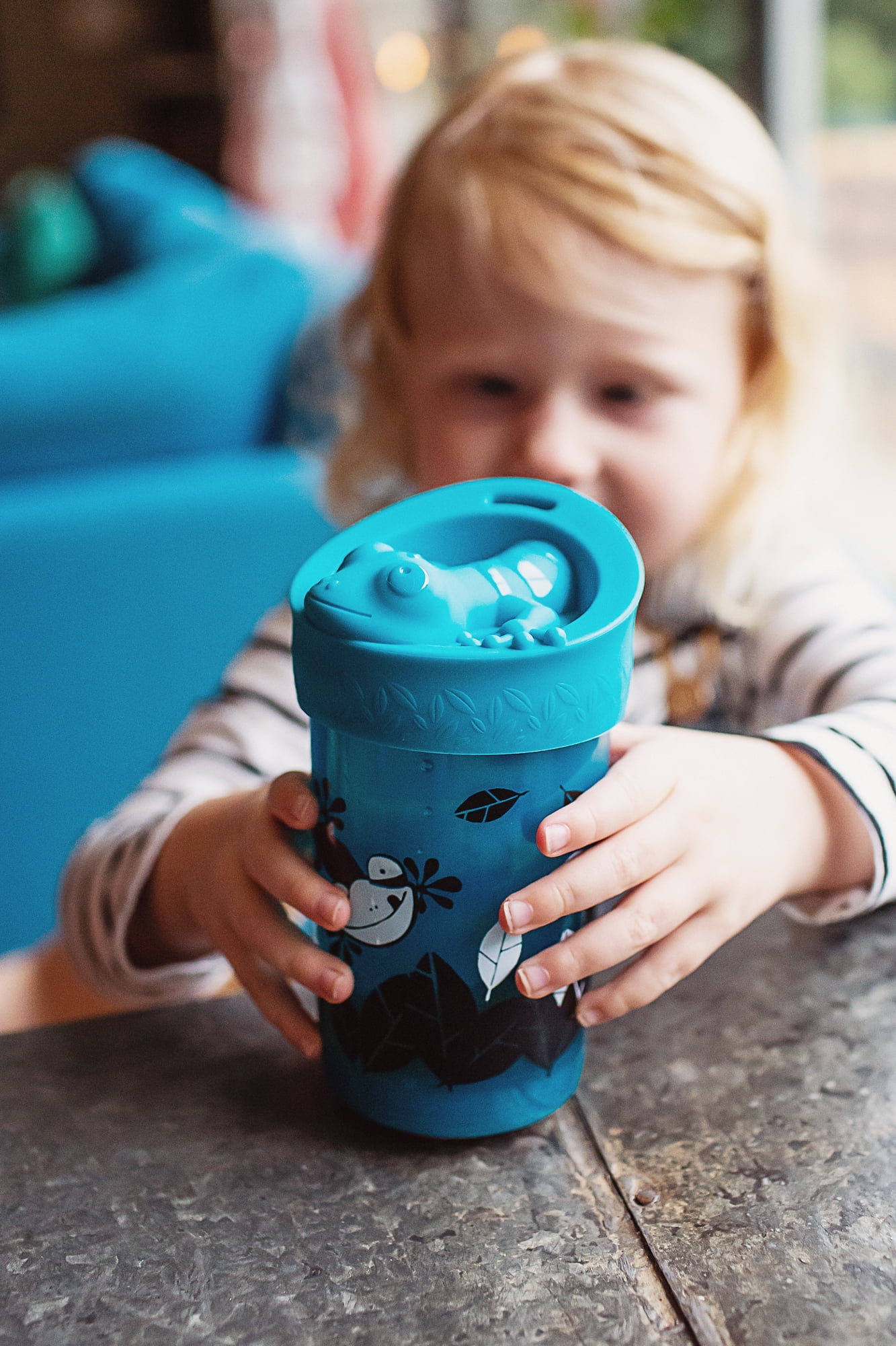 Tommee Tippee No Knock Toddler Cup with Lid 1pk 18+ Months Gecko