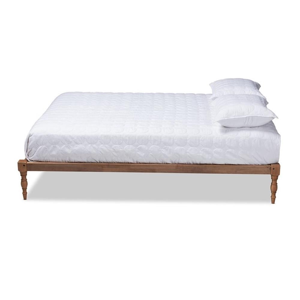 Baxton Studio Iseline Platform Wood Bed Frame, Walnut, King