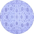thumbnail image 1 of Ahgly Company Machine Washable Indoor Round Oriental Blue Traditional Area Rugs, 4' Round, 1 of 4