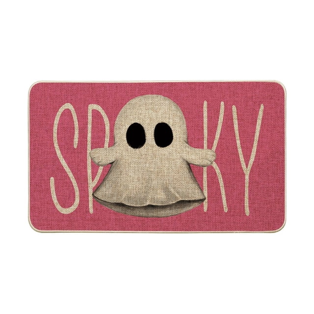 Felpudo Artoid Mode Pink Ghost Spooky, 43 x 74 cm, para interiores y exteriores