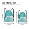 thumbnail image 2 of Daiia Teal Turquoise 1 Pattern Drawstring Backpack, Gym Bag, Lightweight Backpack, Water-Resistant Bag Travel Sports Backpack, Fitness Bag, Yoga Bag-Small, 2 of 6