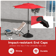 thumbnail image 4 of Abba Patio 7.5ft Oslo Outdoor Umbrella w/ Push Button Tilt & Crank, 6 Ribs, Dark Red, 4 of 11
