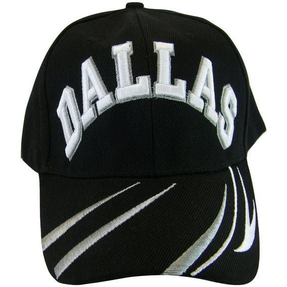 Dallas Men's Script & Stripes Adjustable Baseball Cap (Black)