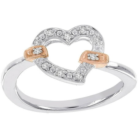 Diamond Accented Sterling Silver Heart Ring
