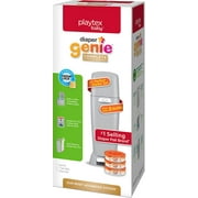 Playtex Diaper Genie Complete Diaper Pail, with Built-in Odor Controlling Antimicrobial, Includes 1 Pail and 3 Max Fresh Refills, Grey (10078300115998)