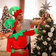thumbnail image 5 of Conjunto de disfraz de duende navideño para niñas y mujeres Disfraz de ayudante de Papá Noel Traje de fiesta de Navidad con sombrero de duende Zapatos Cinturón Medias a rayas (160 cm), 5 of 5