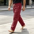 thumbnail image 3 of Men's Heavyweight Fleece Sweatpants Solid Color Thick Straight Leg Pants Loose Casual Breathable Sweatpants with Pockets, 3 of 7