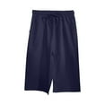 thumbnail image 6 of AKEGAMN Knee Length Short Pants Loose Drawstring Casual Solid Shorts, Blue S-3XL, 6 of 8