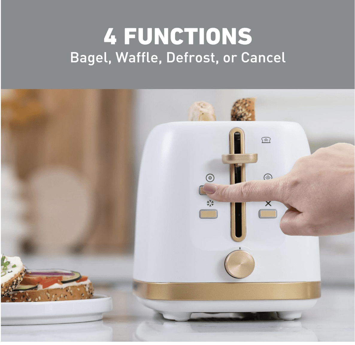 West Bend Timeless 2-Slice Toaster, in White/Gold (TTWB2SWG13)