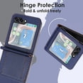 thumbnail image 5 of for Samsung Galaxy Z Flip 5 5G Slim Flip Case, Premium PU Leather Shockproof Drop Protective with Hinge Protection Phone Case Cover for Samsung Galaxy Z Flip 5 5G, Blue, 5 of 5